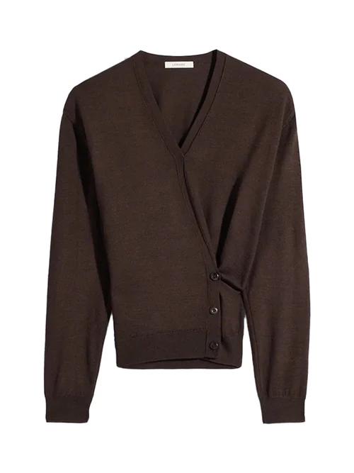 Twisted V Neck Jumper With Wrap-Style Front
