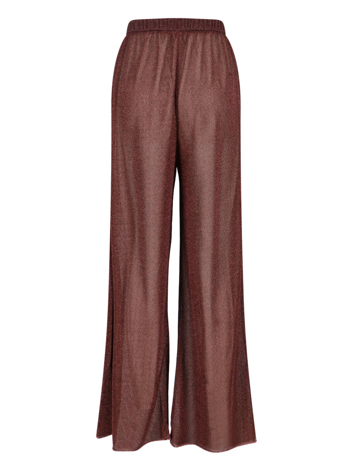 "Lumière" Trousers In Semi-Transparent Brown Metallic Fabric