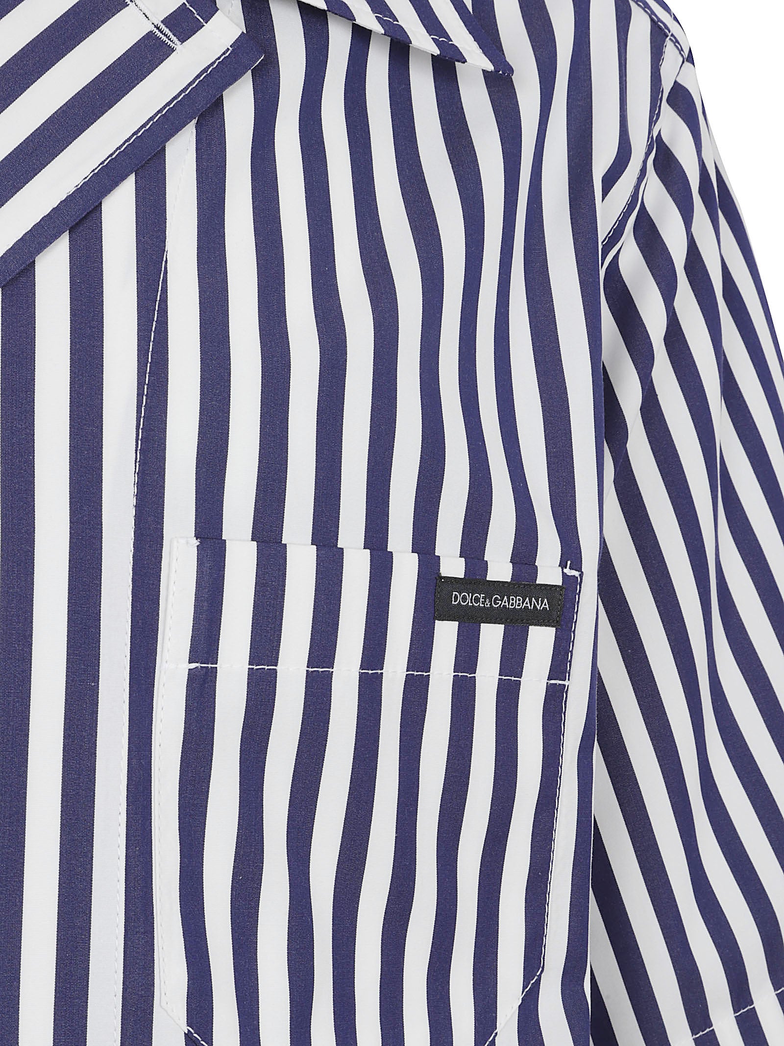 Vertical Striped Short-Sleeved Shirt