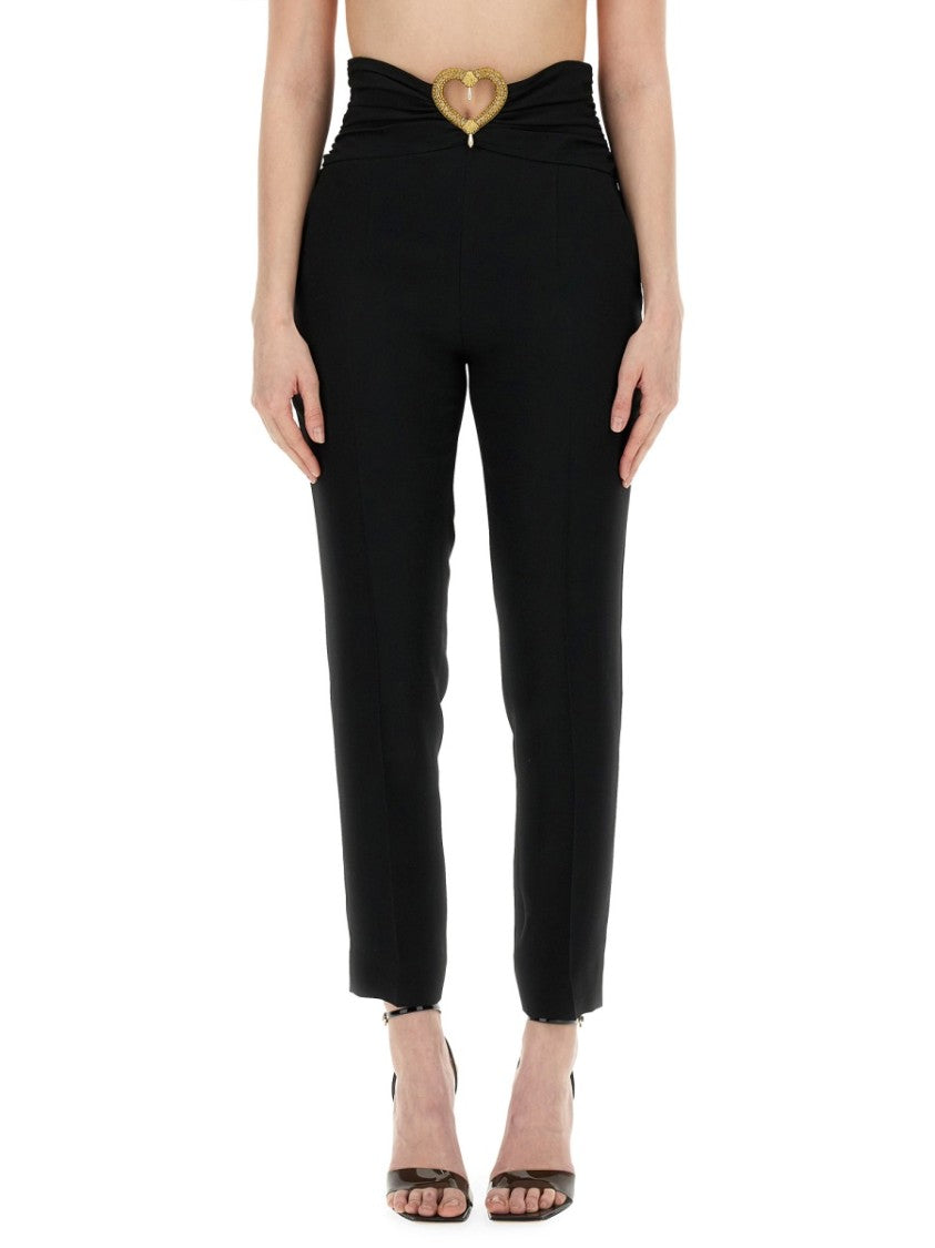 Slim-Fit Pants With Heart-Shaped Waist Detail