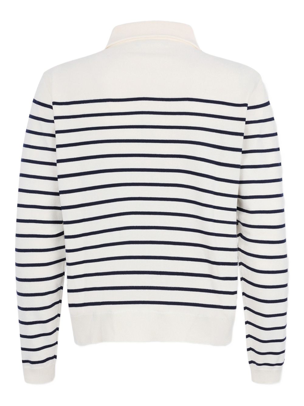 Long-Sleeve Polo Shirt with Classic Stripe Pattern