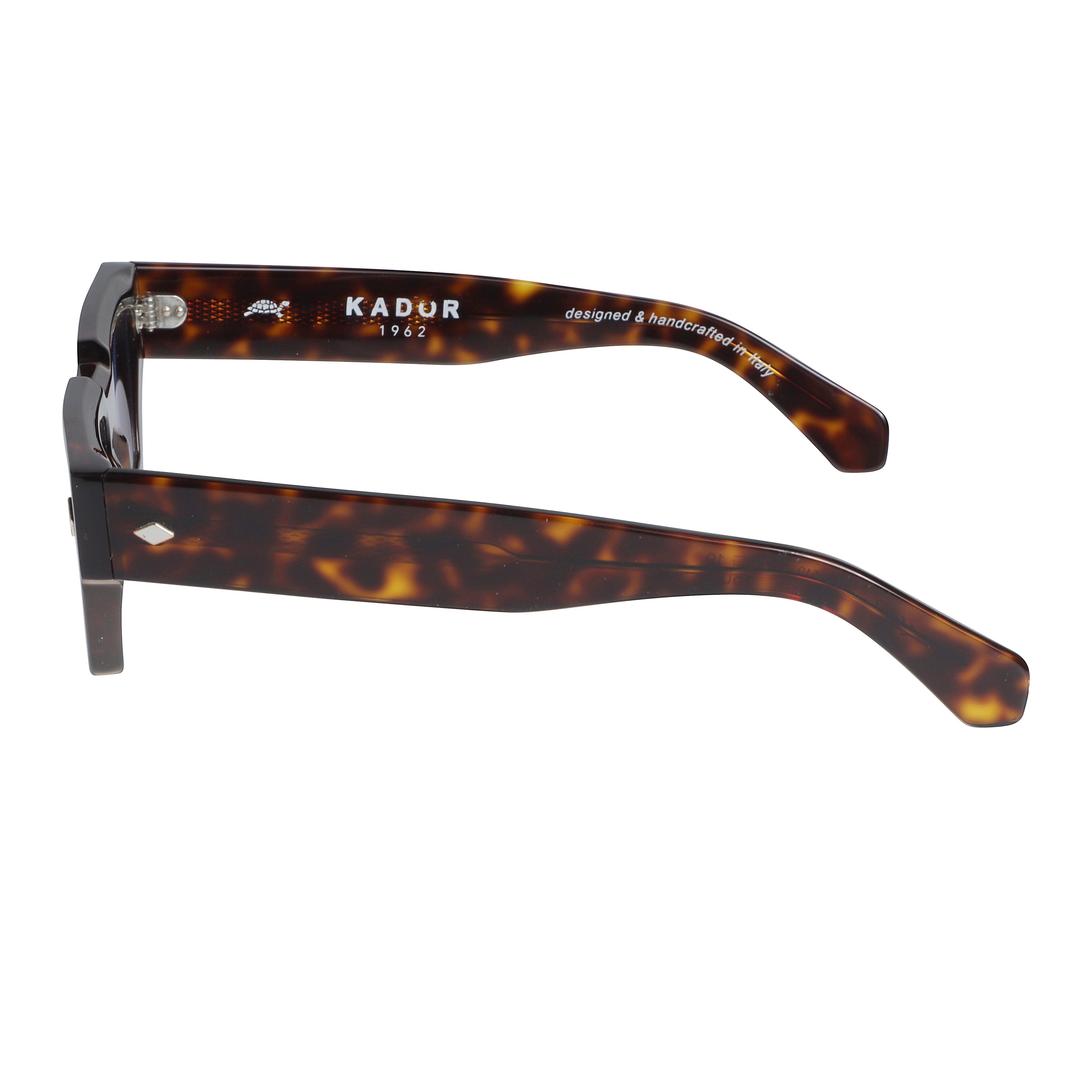 Disko Rectangular Tortoiseshell Sunglasses with Gradient Blue Lenses