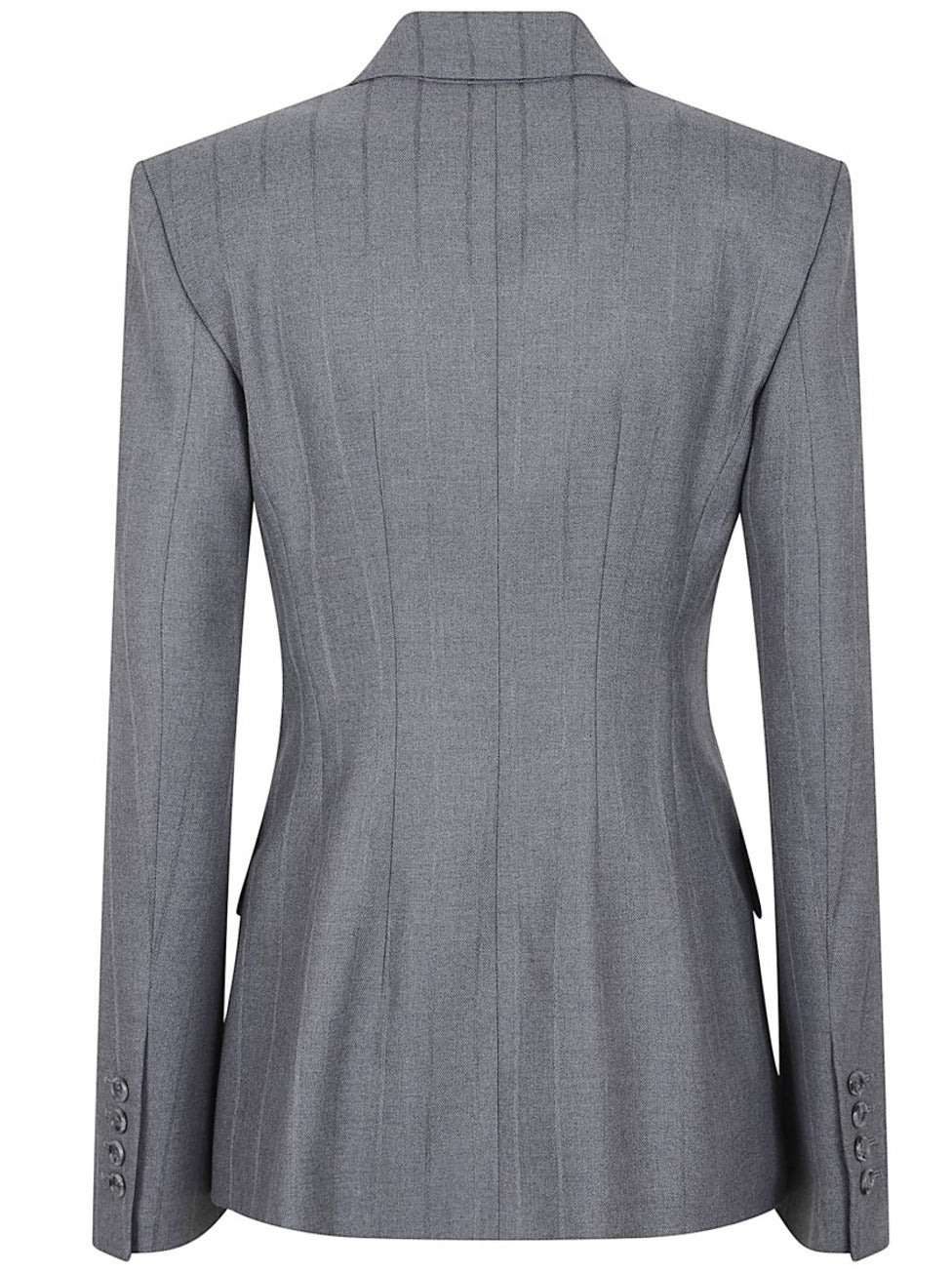 Double-Breasted Grey Blazer With Peak Lapels