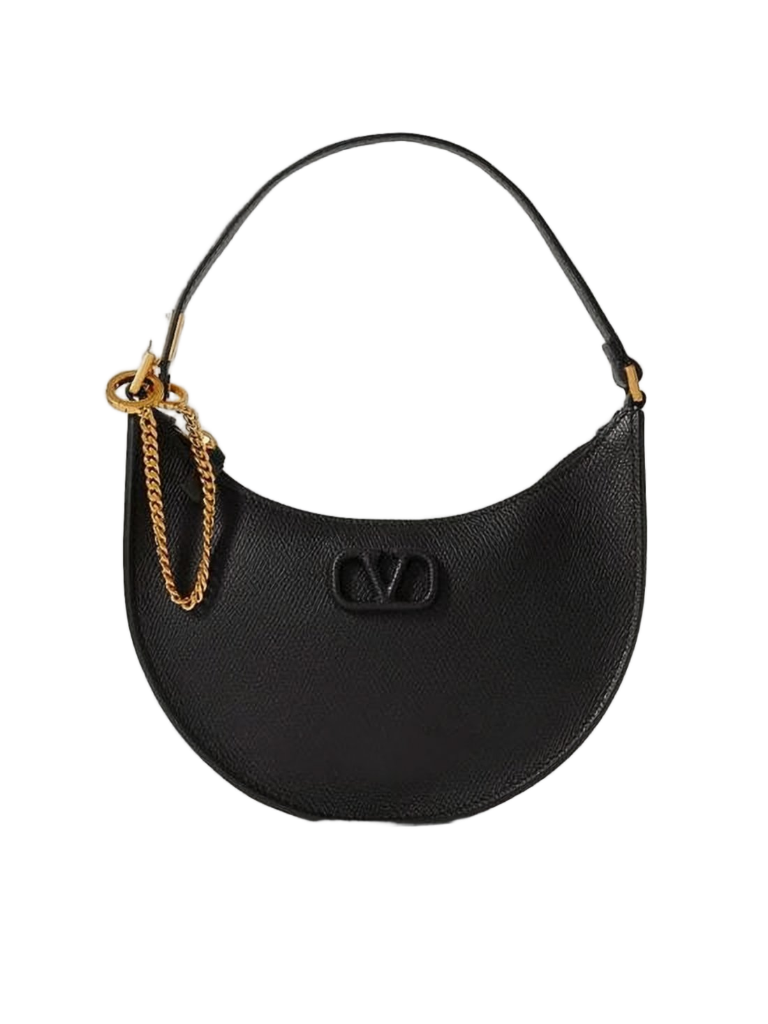 Crescent-Shape Cow Leather Shoulder Bag
