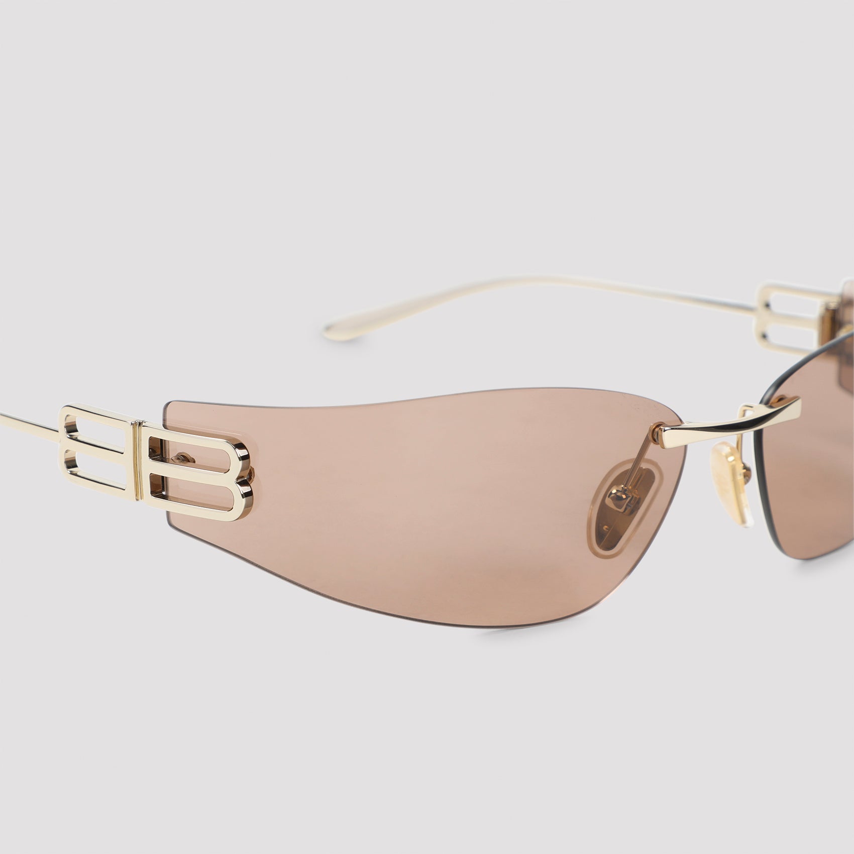 Rimless Metallic Gold Balenciaga Sunglasses
