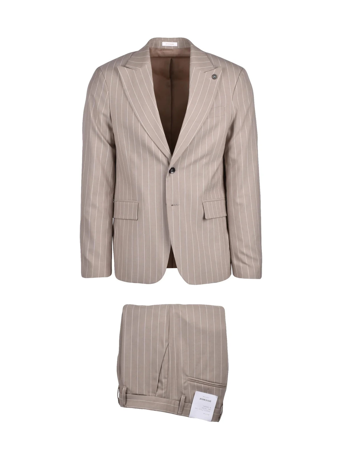 Beige Polyester Viscose Elastane Men Suit