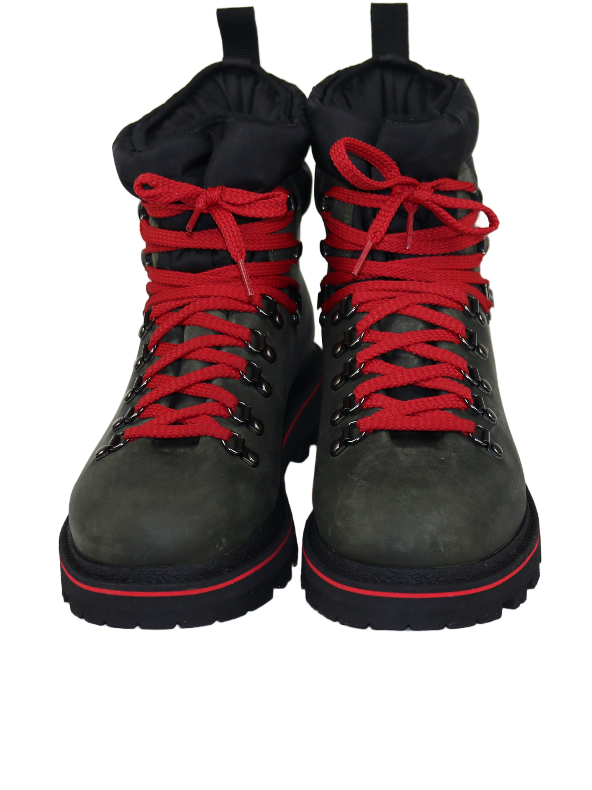 Dark Olive Green Groste Leather Ski Snow Boots