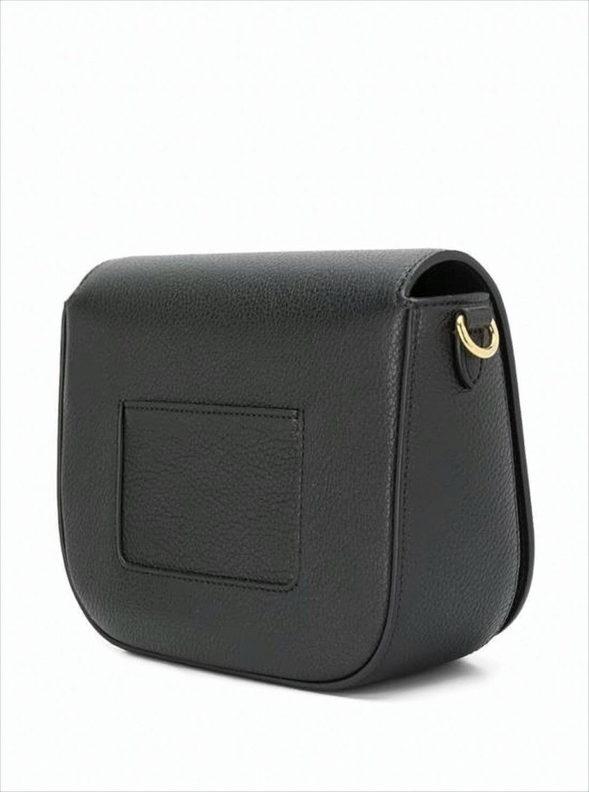 Textured Leather Crossbody Bag with Suede Lining