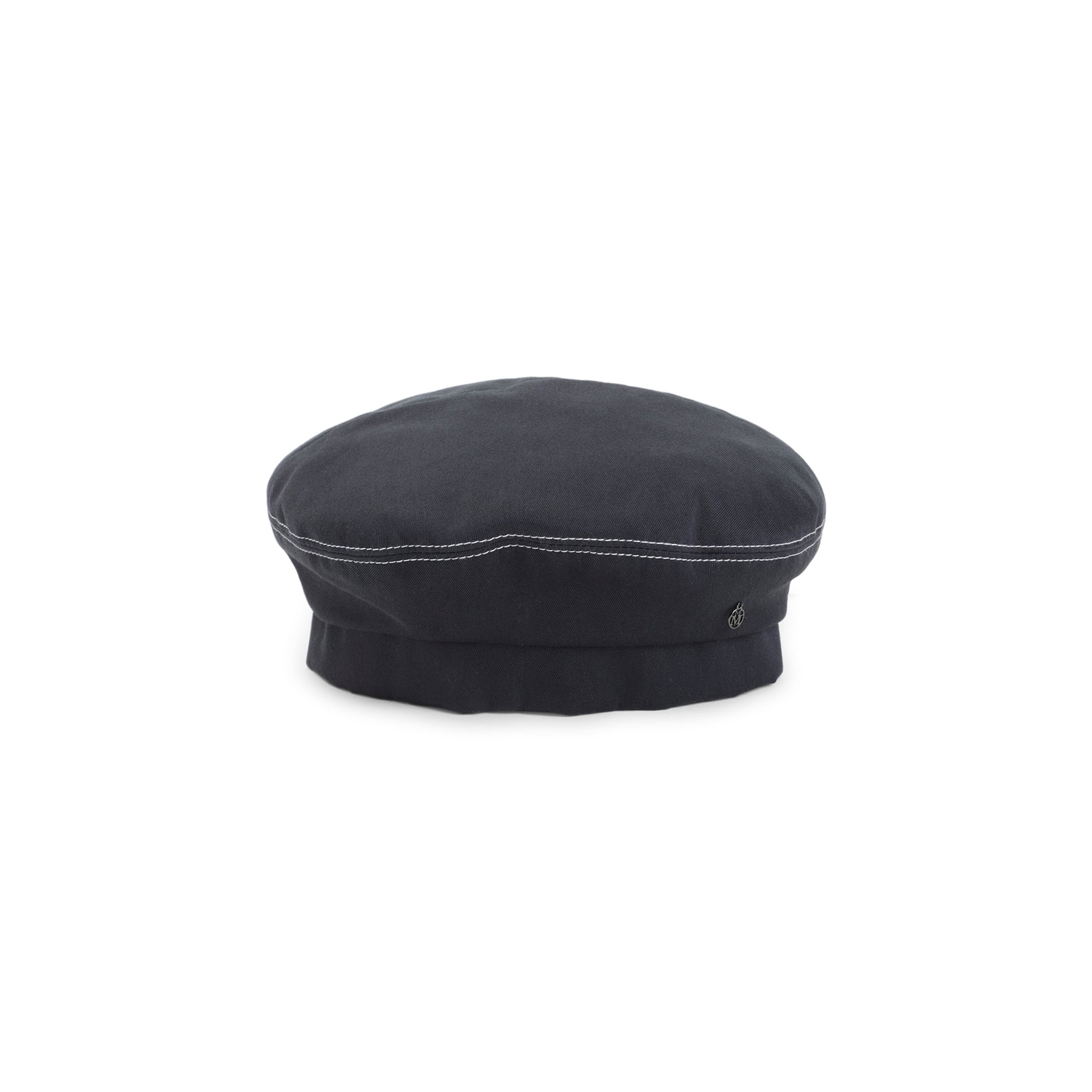 Structured Cotton Hat with Bow and Metallic Detail