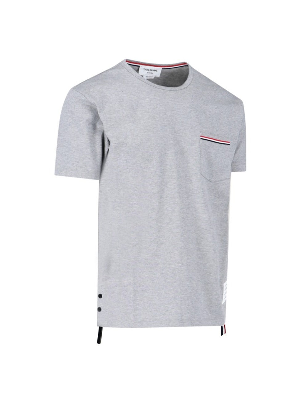 Tricolor Detail T-Shirt – Grey