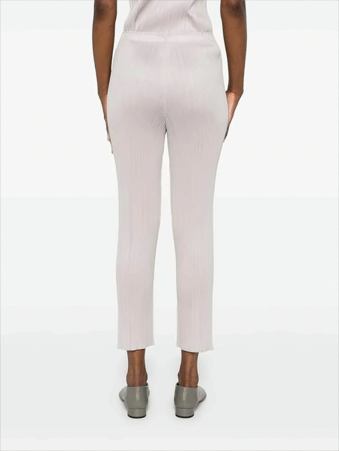 Relaxed-Fit Straight Leg Pants with Pleated Texture