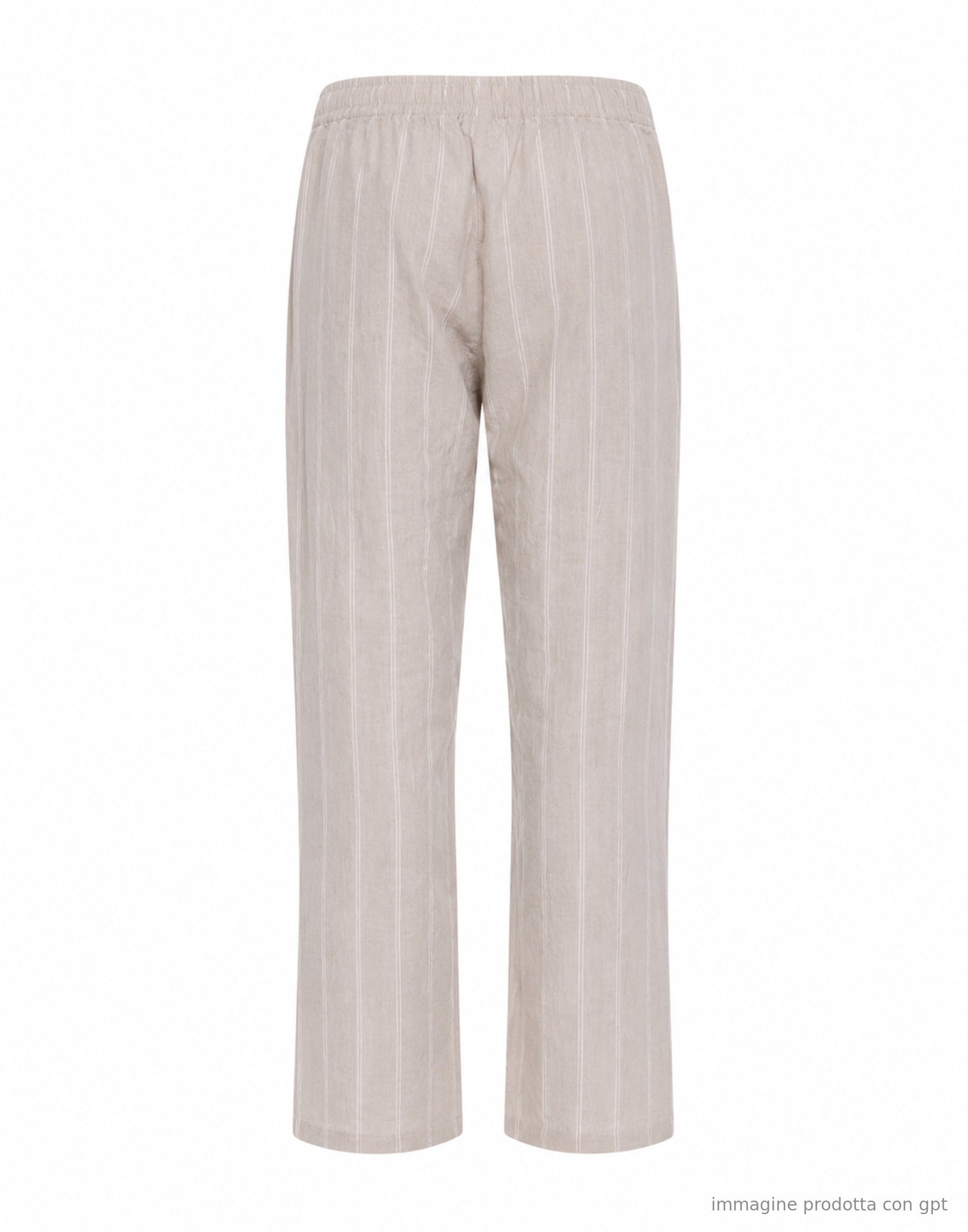 Light Grey Oxnard Striped Linen Trousers