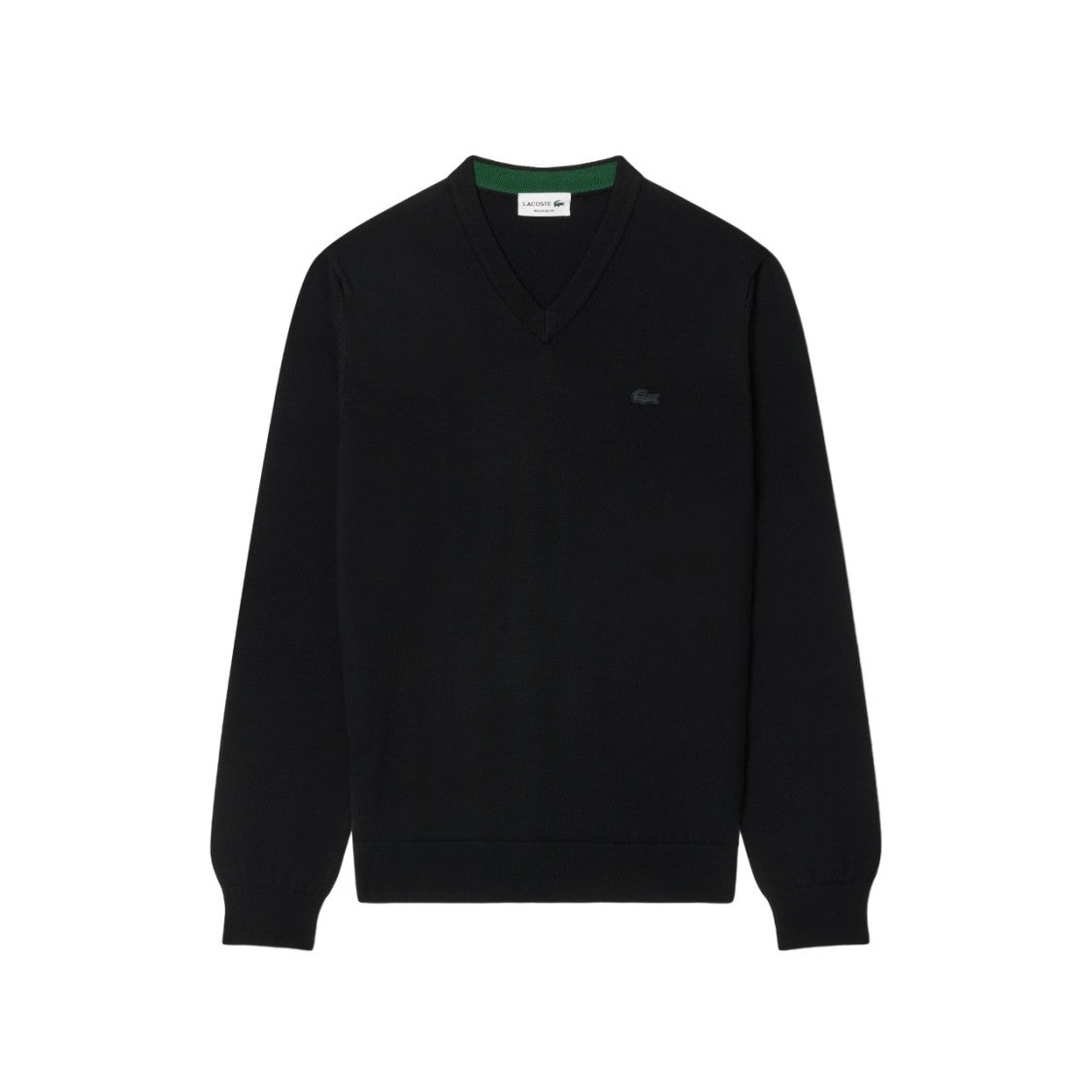 Merino Wool Pullover With Ribbed V-Neck And Embroidered Detail