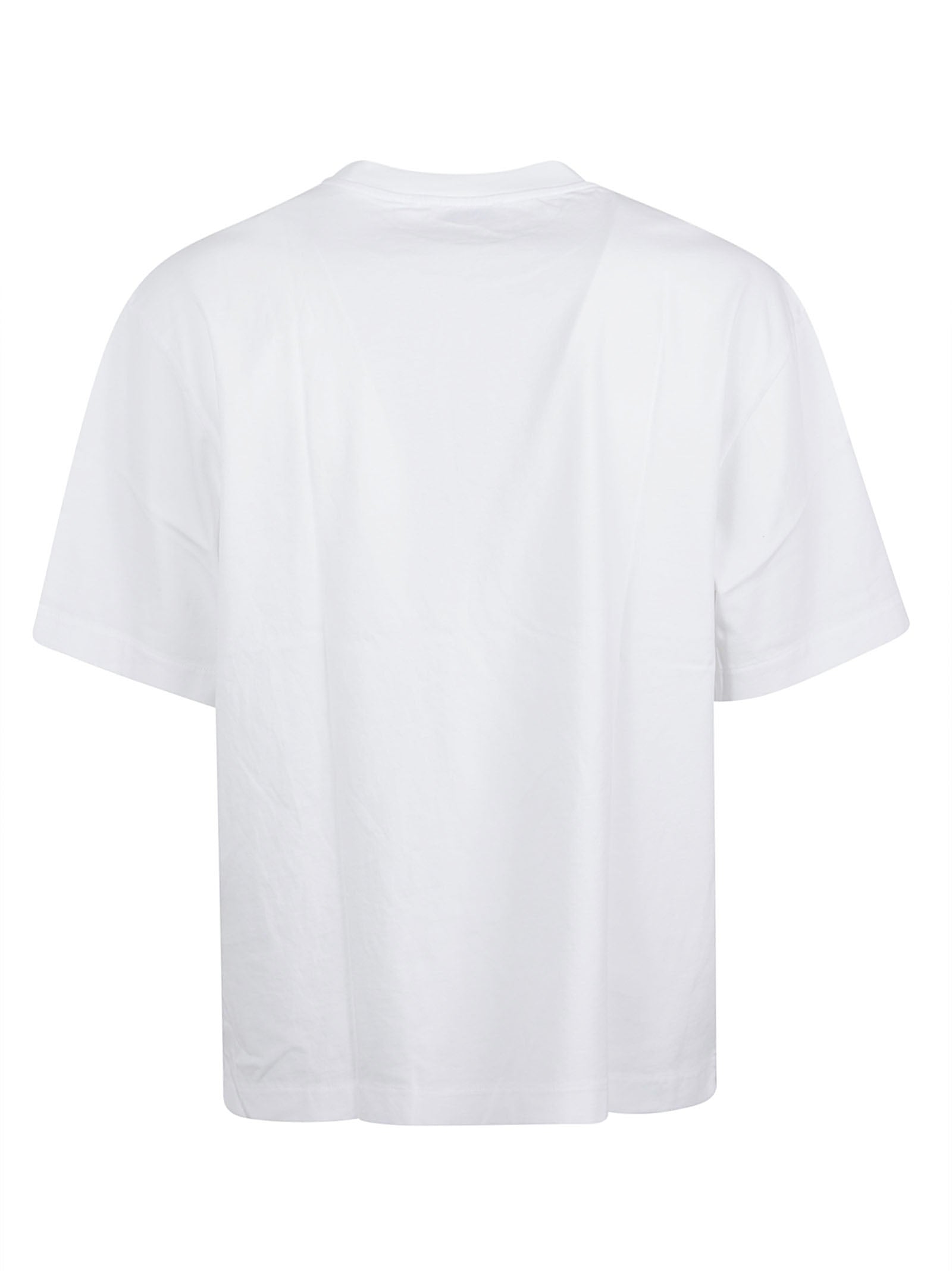 White Short-Sleeve T-Shirt with Centered Quote Detail