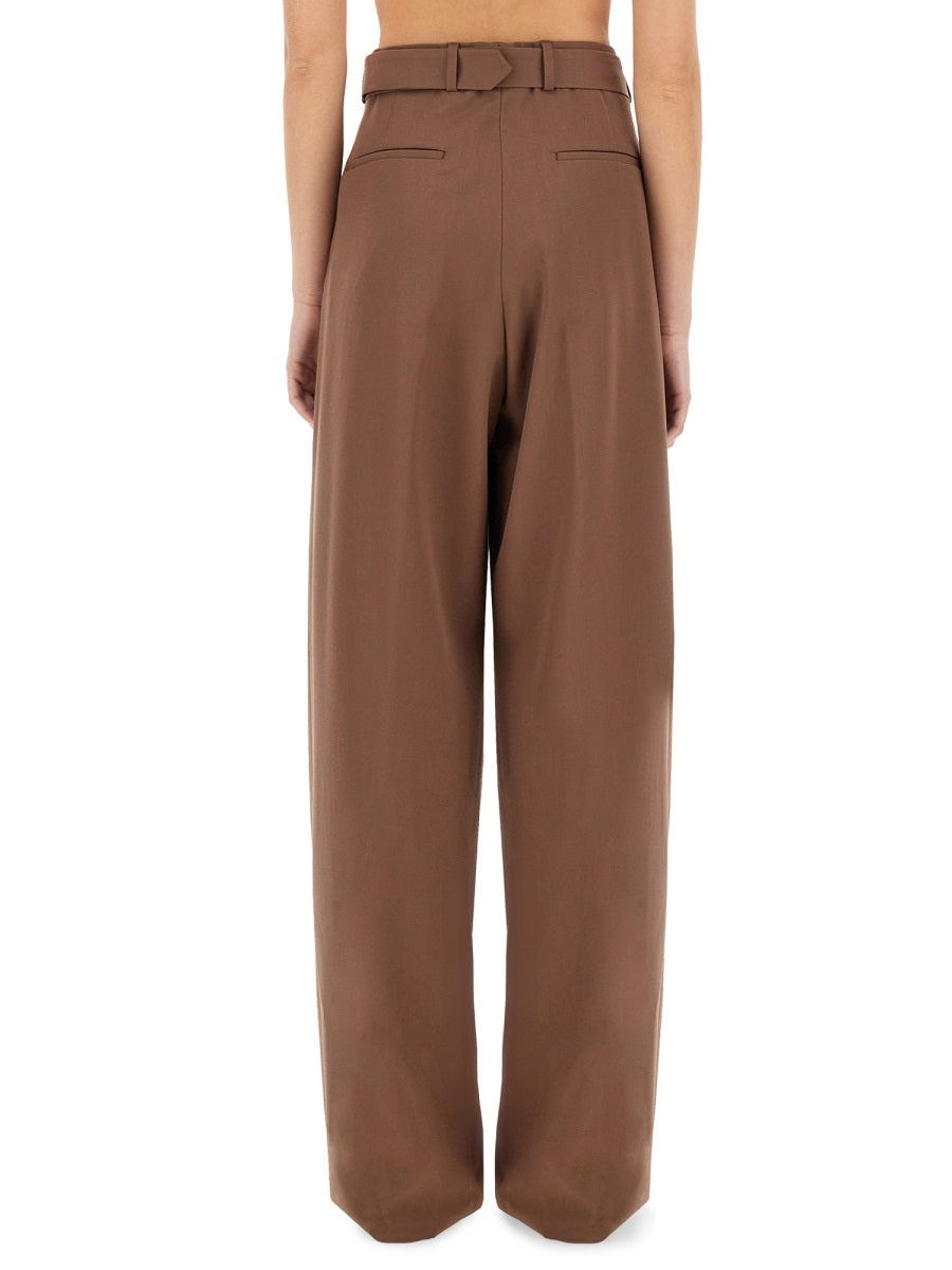 High-Waisted Wide-Leg Pants With Matching Belt