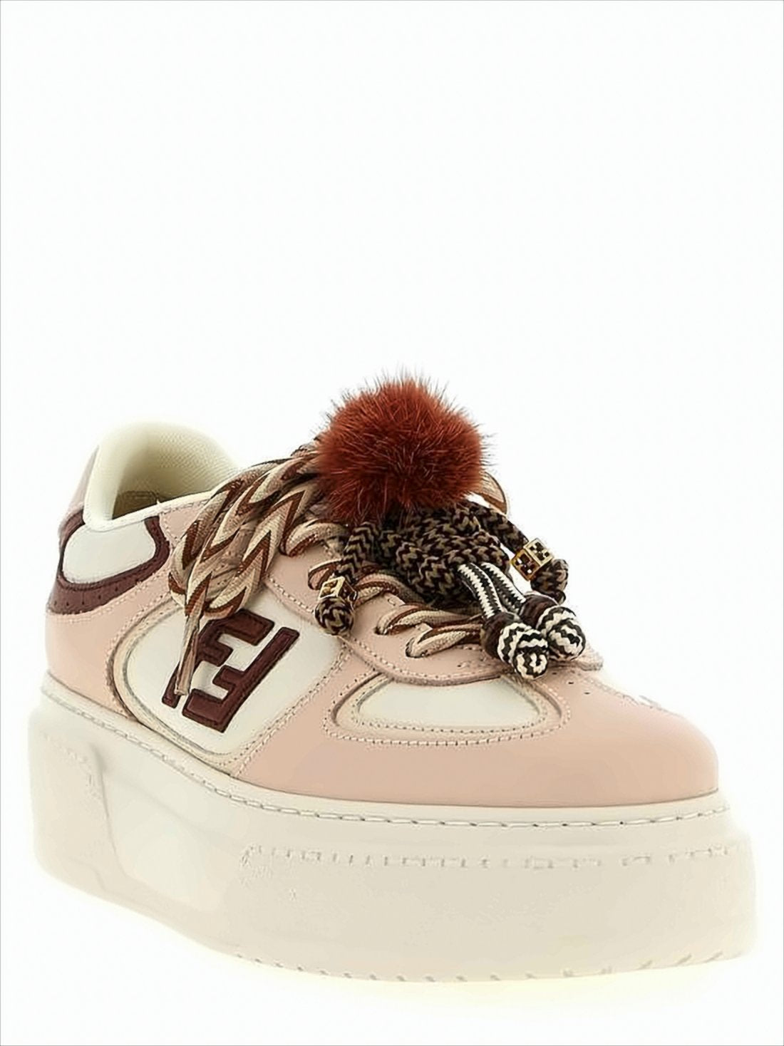 Chunky White Sole Sneakers with Braided Laces