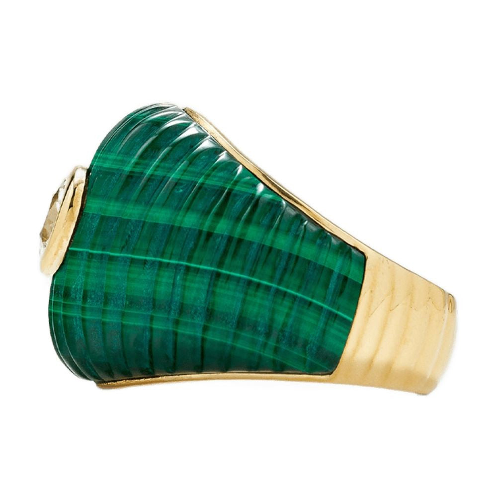 Gaufrette Bico Ob Signet Ring In Yellow Gold
