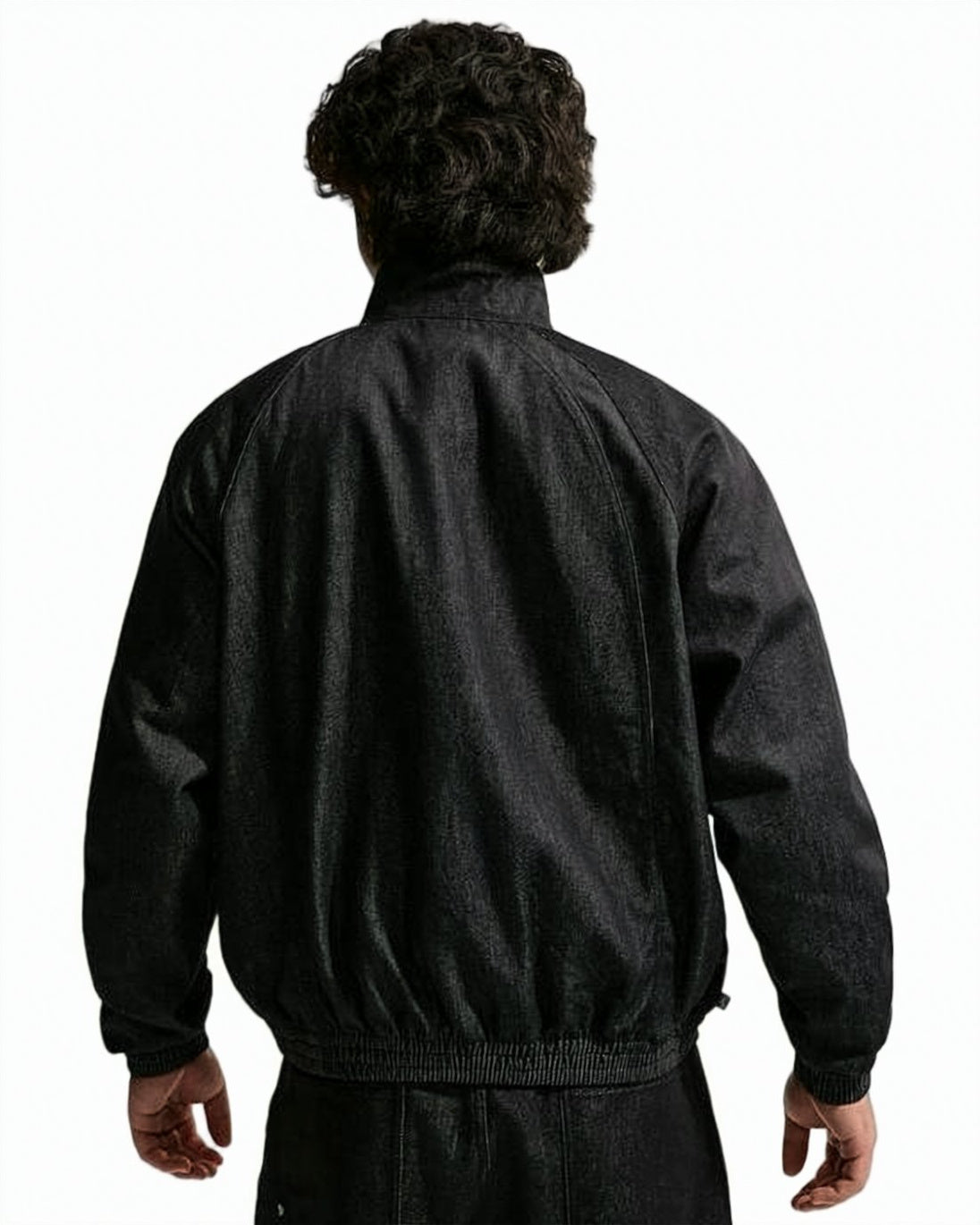 Relaxed Fit Black Jacket with High Collar