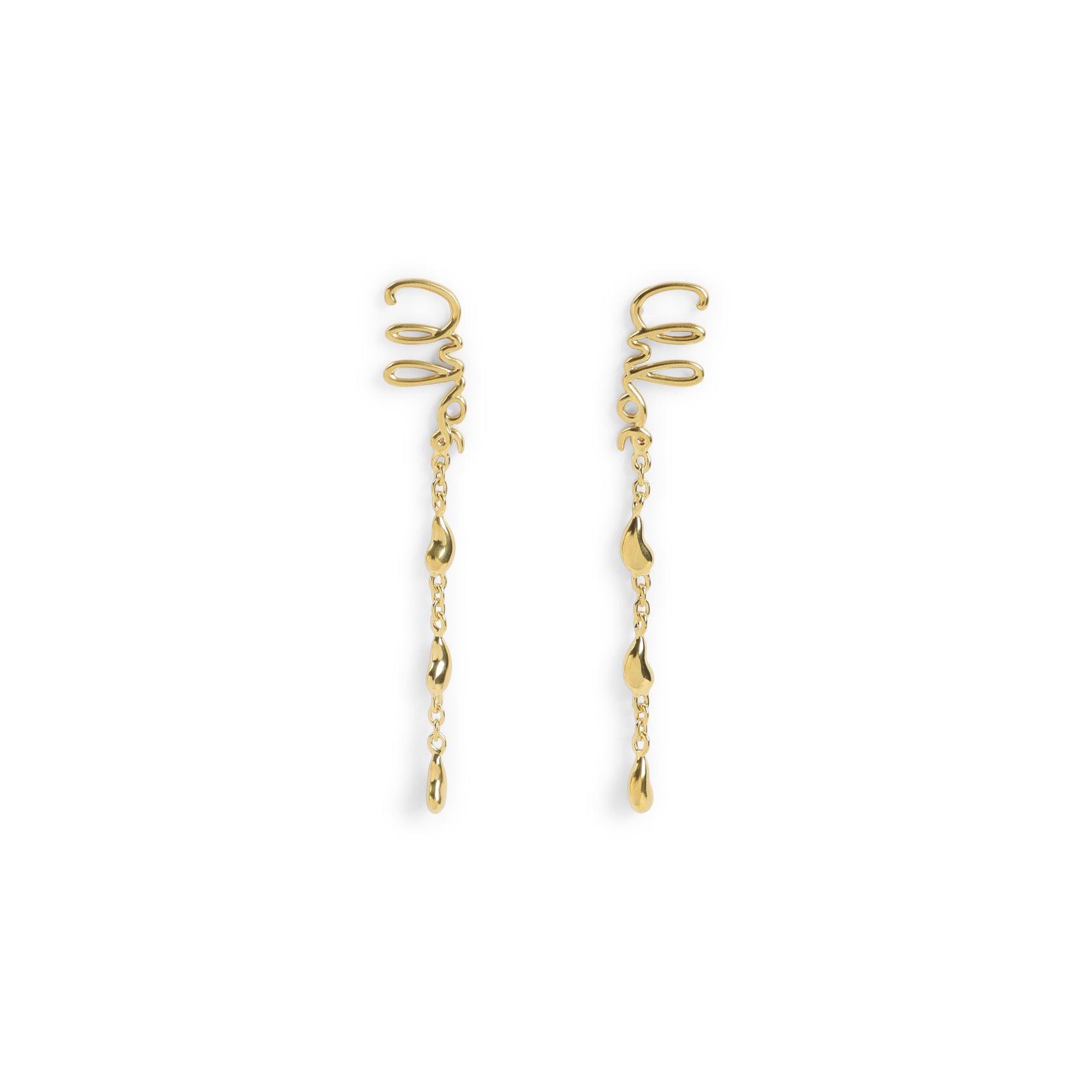 Delicate Gold-Finish Earrings with Elongated Design