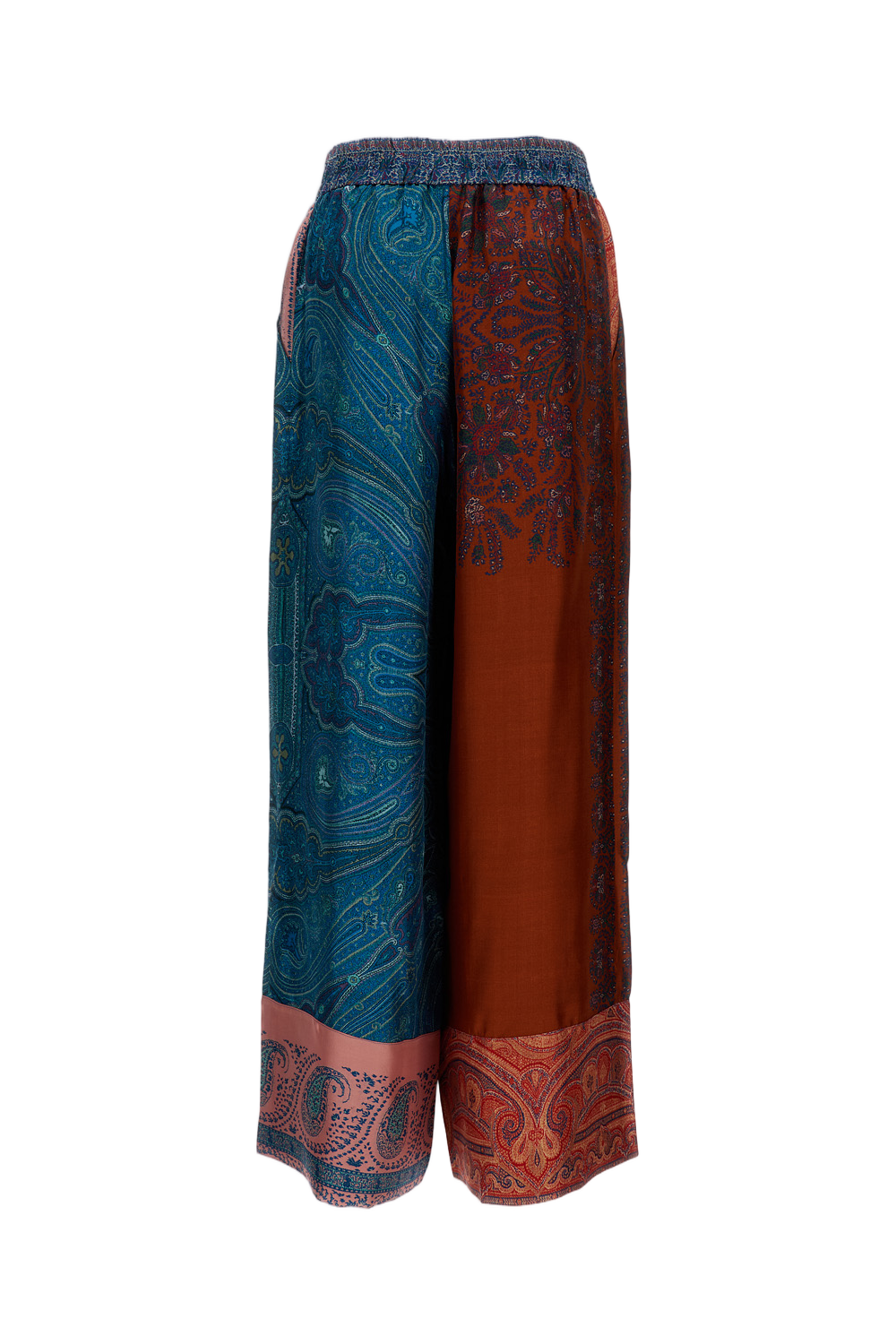 Multicolor Silk Palazzo Trousers