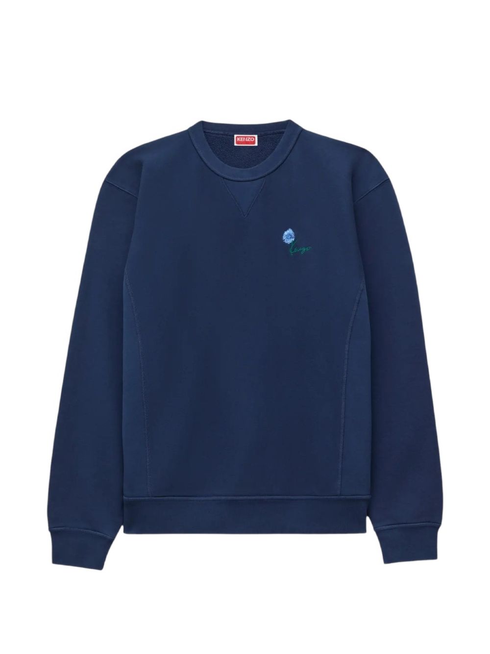Navy Blue Embroidered Crew Neck Sweatshirt