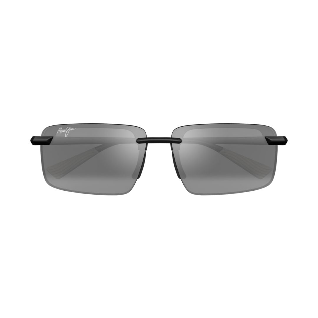 Laulima Rimless Rectangular Sunglasses with Dark Tinted Lenses