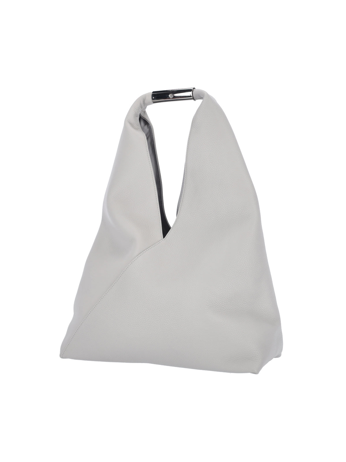Grey Hammered Leather “Japanese” Shoulder Bag