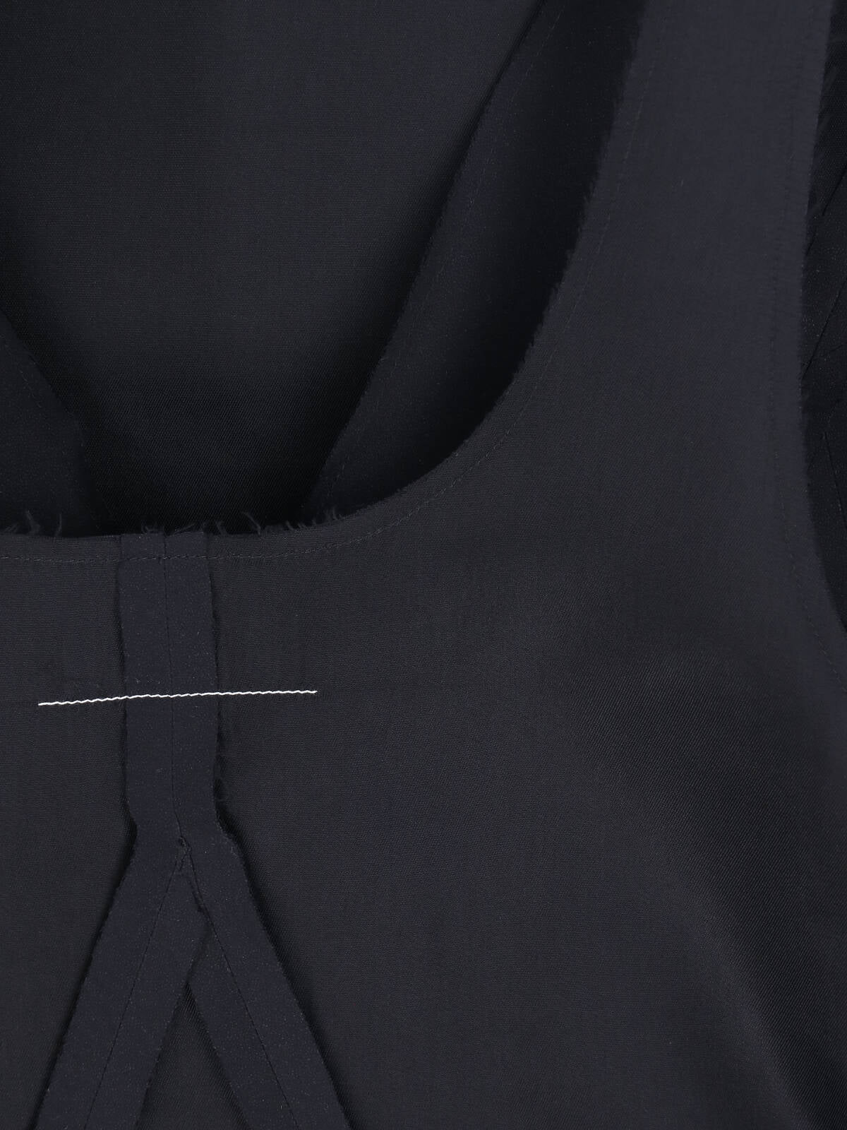 Black Geometric Raw-Cut Midi Dress