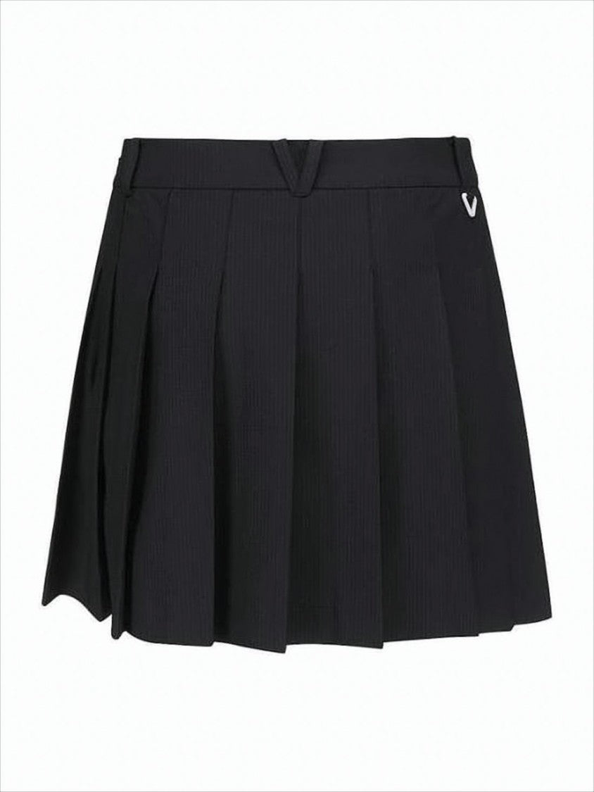 Pleated Mini Skirt with Structured Waistband