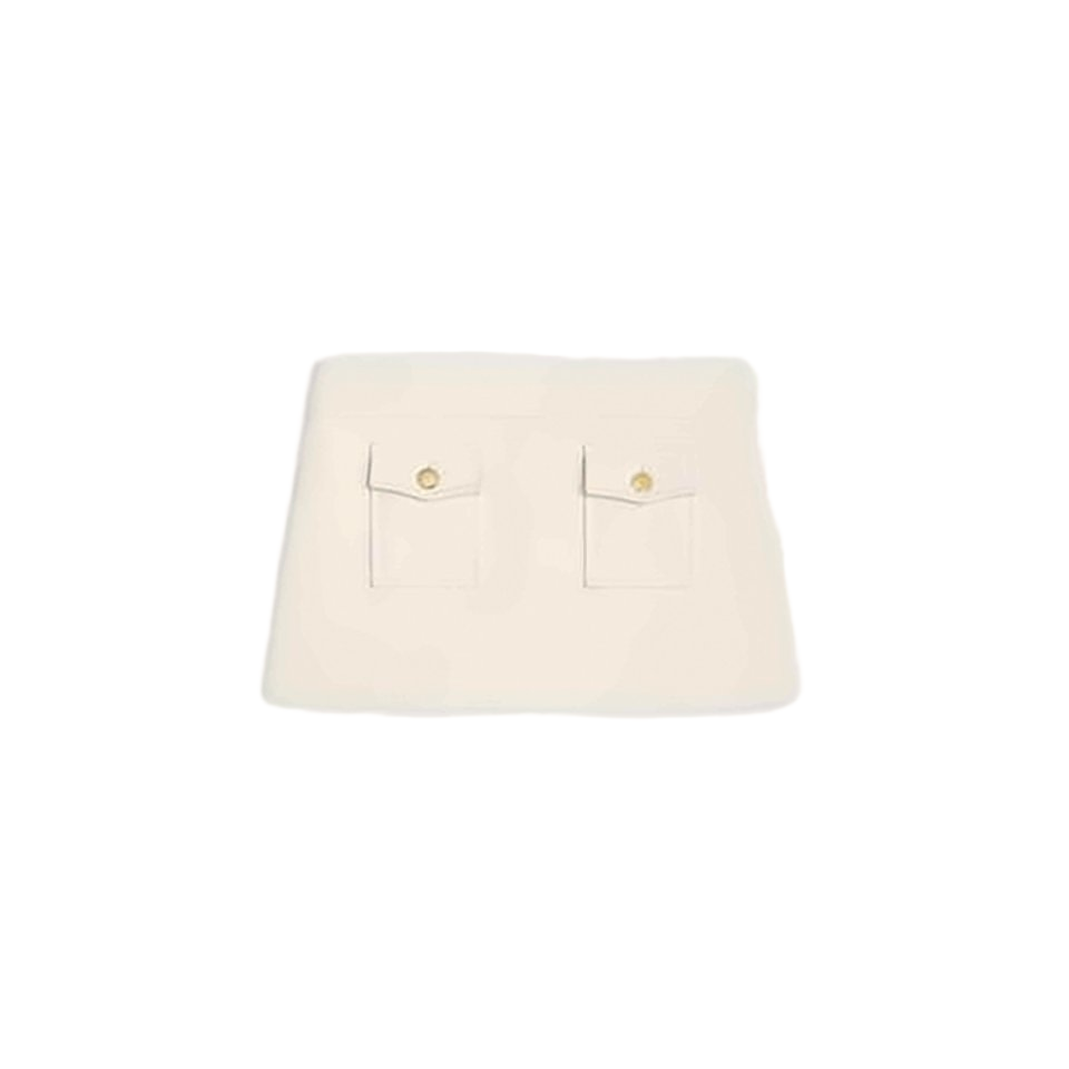 Structured Minimalist Short Skirt with Flap Pockets