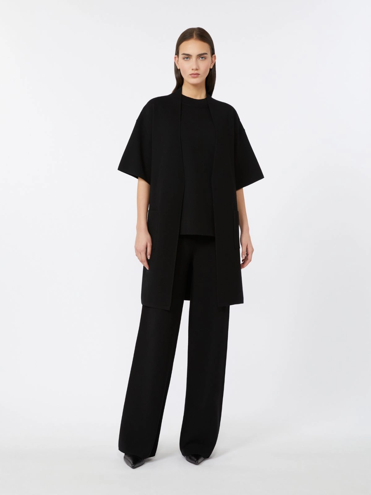 Tailored Black Vest With V-Neckline