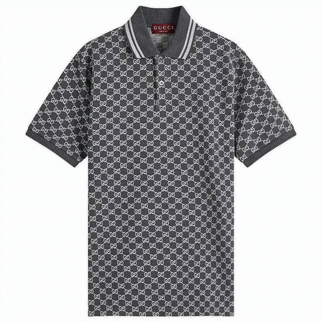 Polo Shirt with Interlocking Pattern