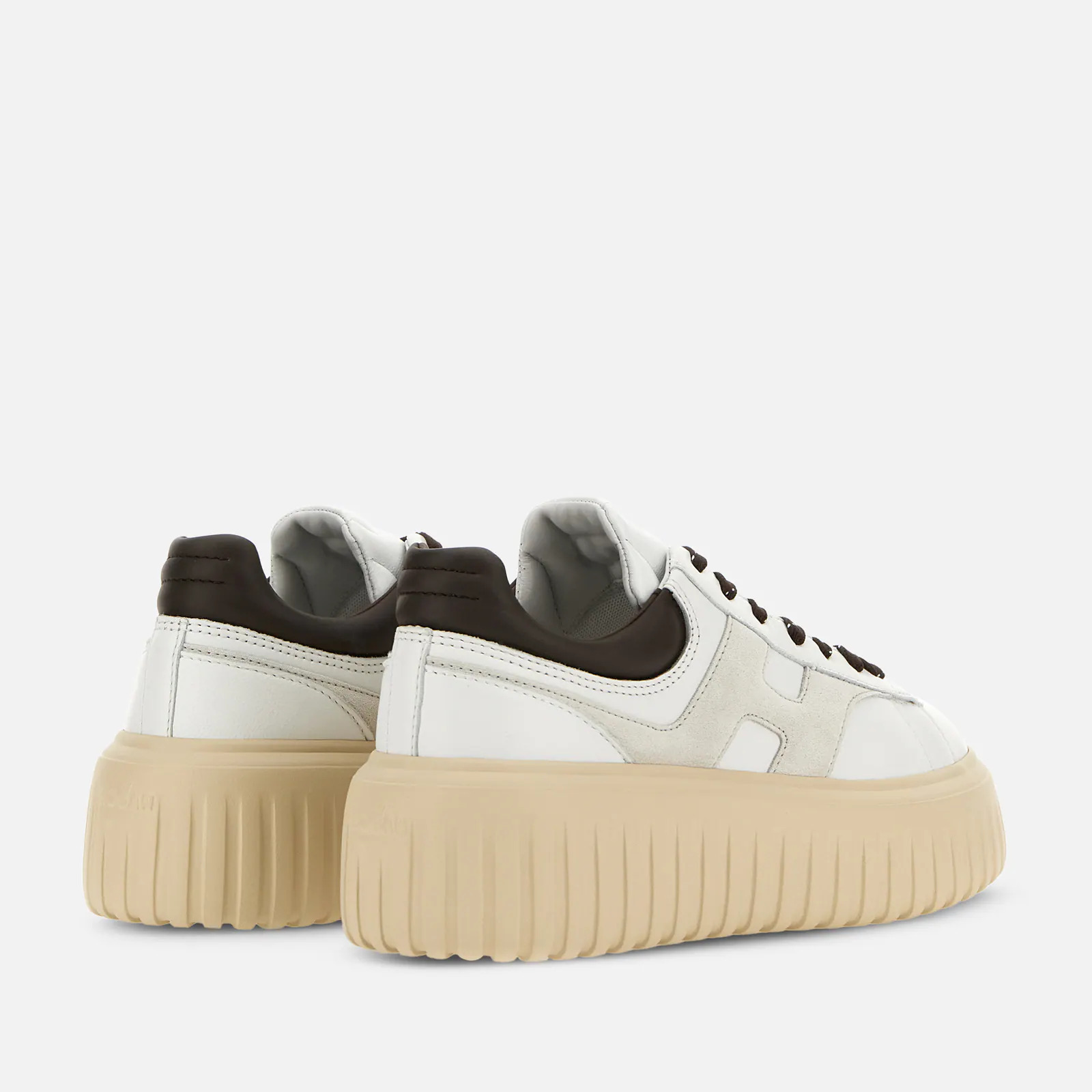Lace-Up Platform Shoes With H-Stripe Design