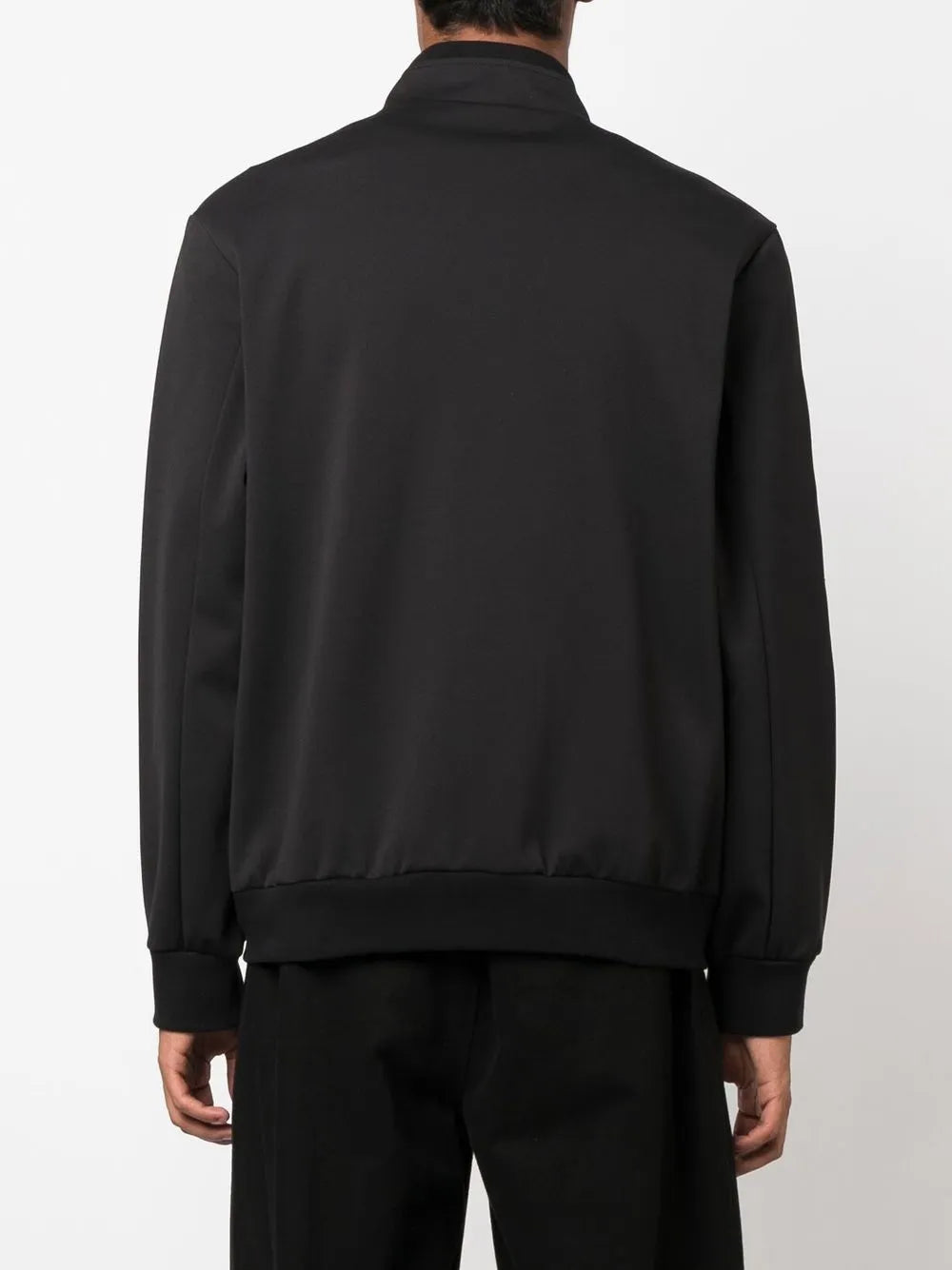 Structured Giubbino Jacket With Front Zipper And Ribbed Details