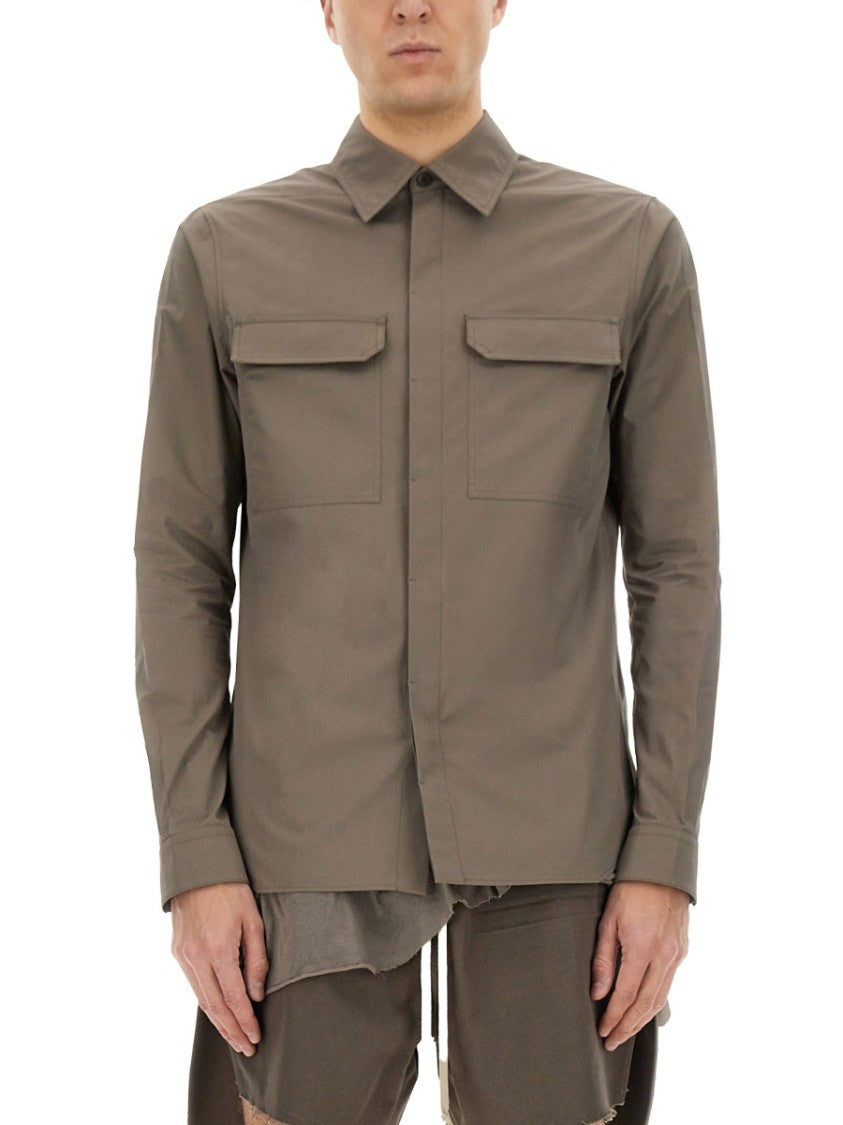Structured Cotton Work Shirt With Button-Down Front