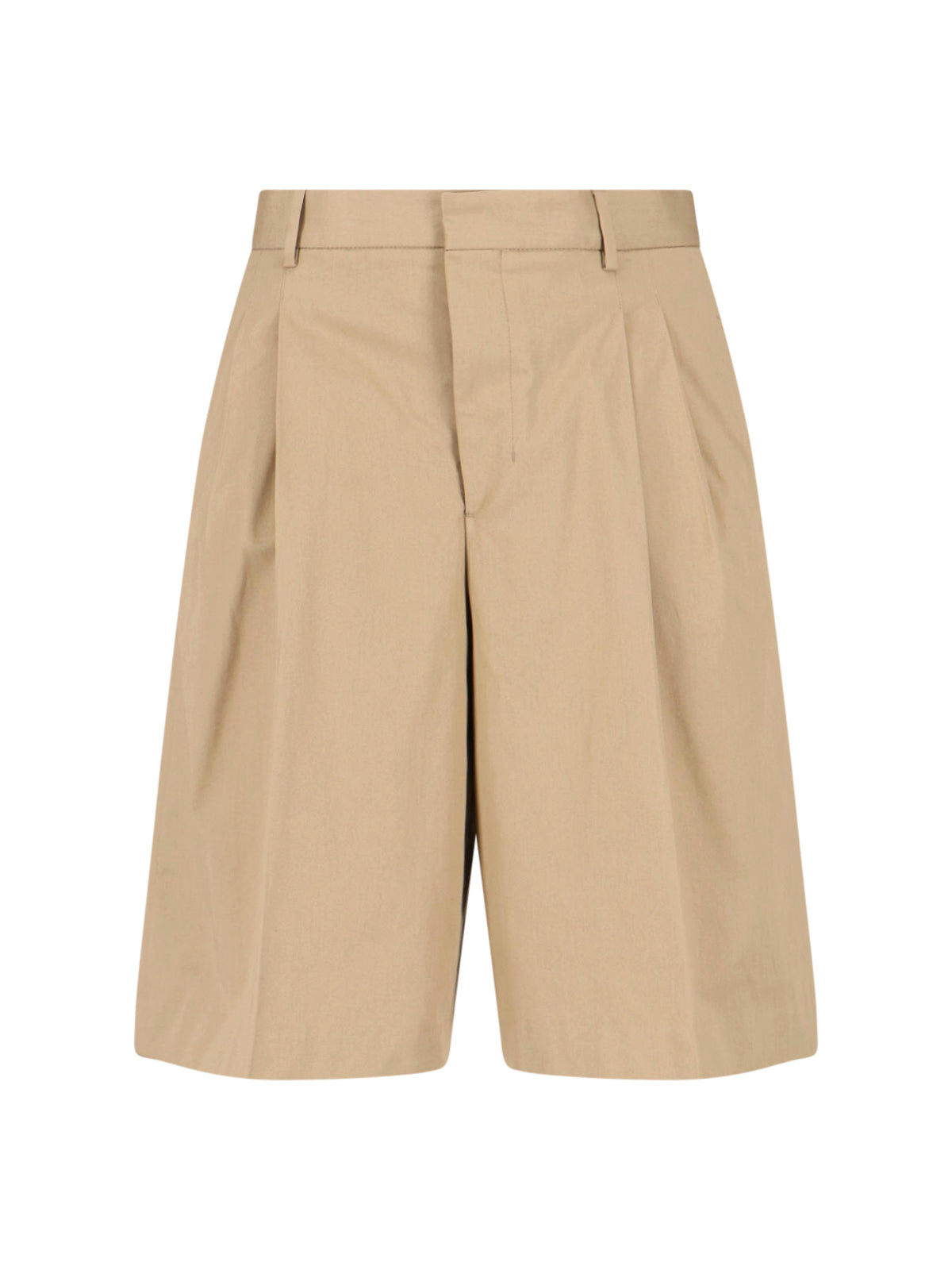 Cotton Bermuda Shorts – Beige