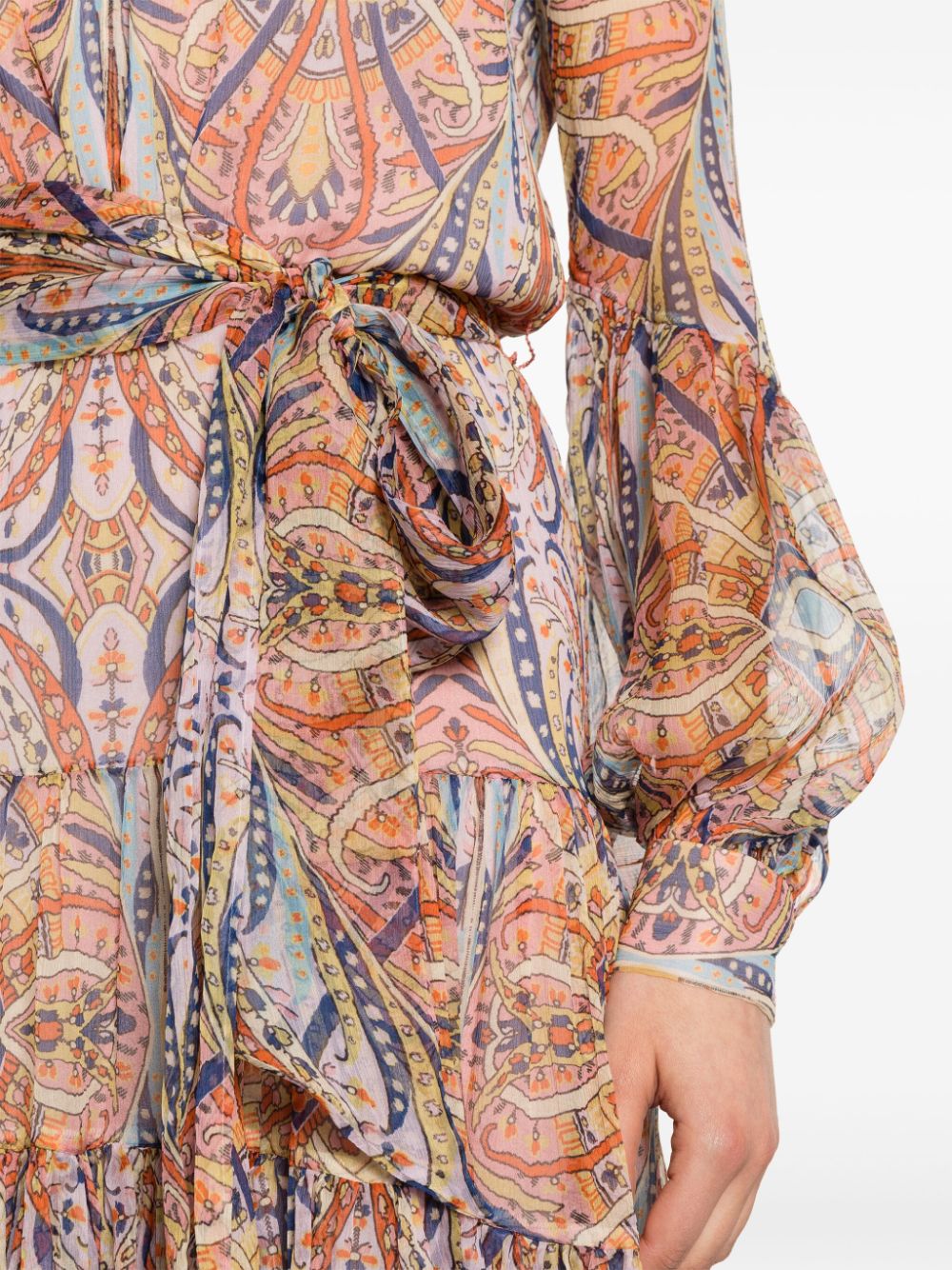 Silk Chiffon Graphic Print Dress