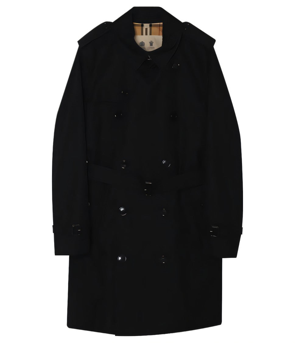 Black Double-Breasted Trench Coat