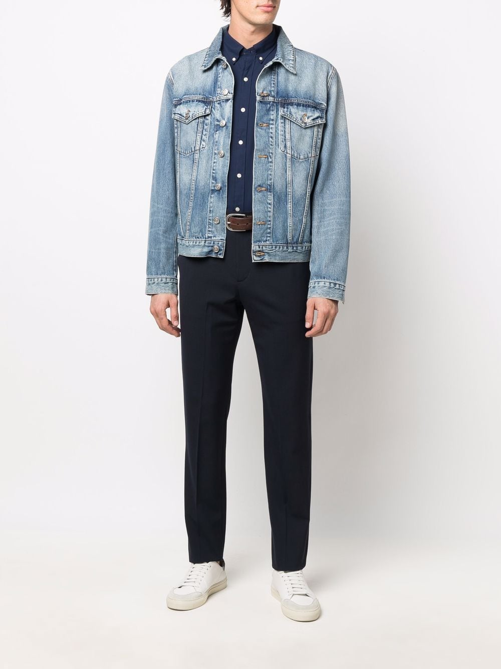 Slim Fit Cotton Button-Up Long-Sleeve Shirt