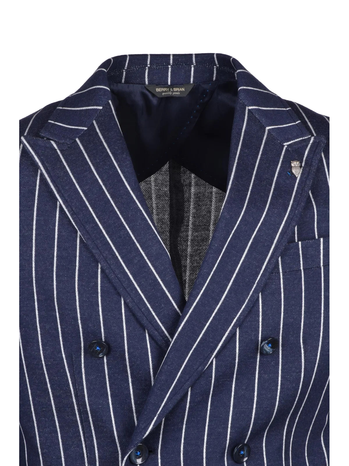 Blue Cotton Polyester Men Blazer Jacket