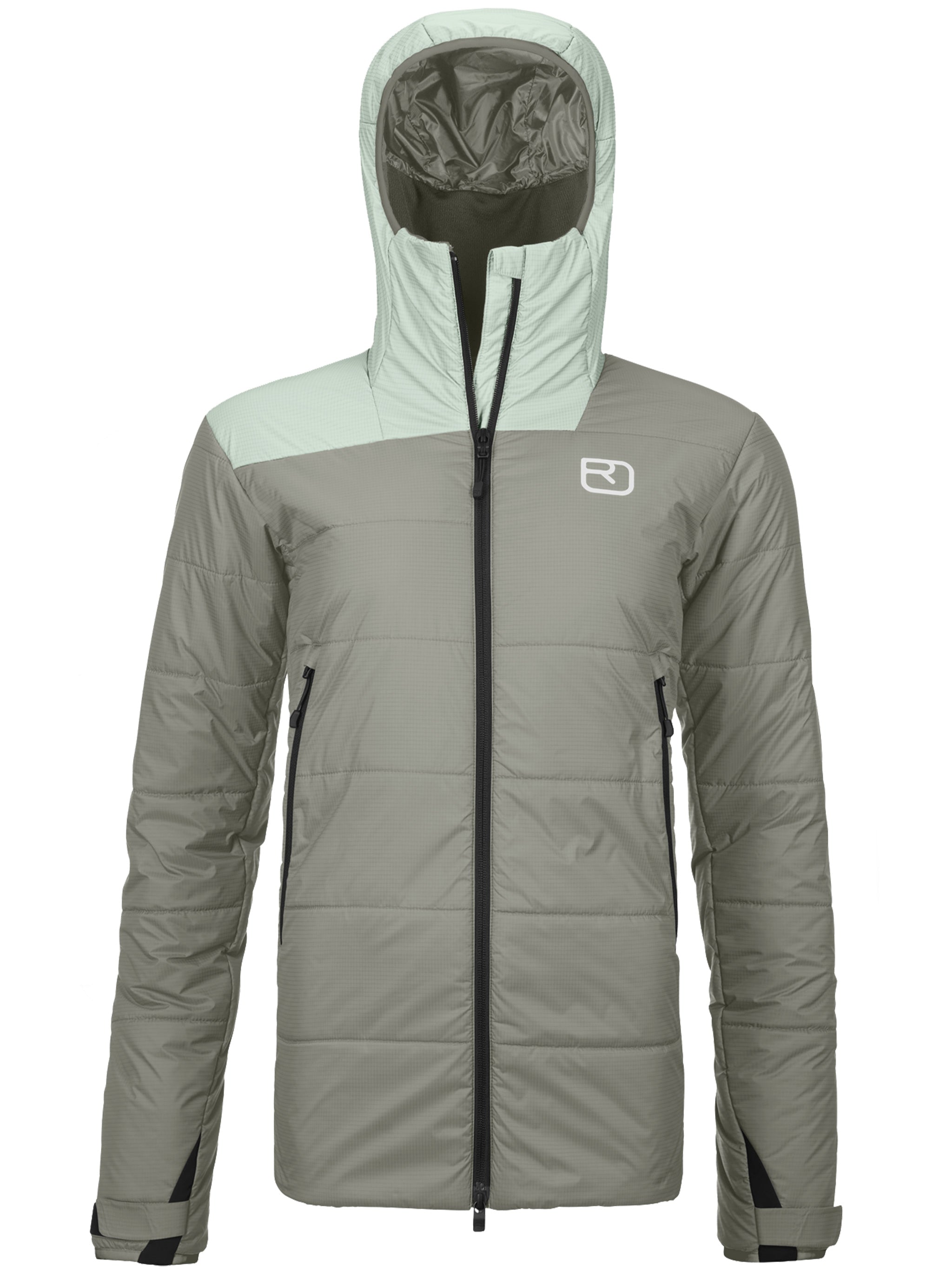 Grey Swisswool Zinal Quilted Hooded Ski Jacket