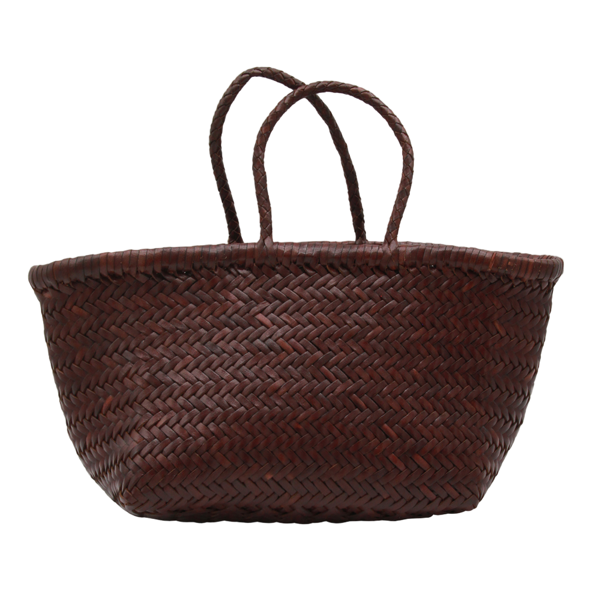 Handwoven Basket Bag with Textured Braided Pattern