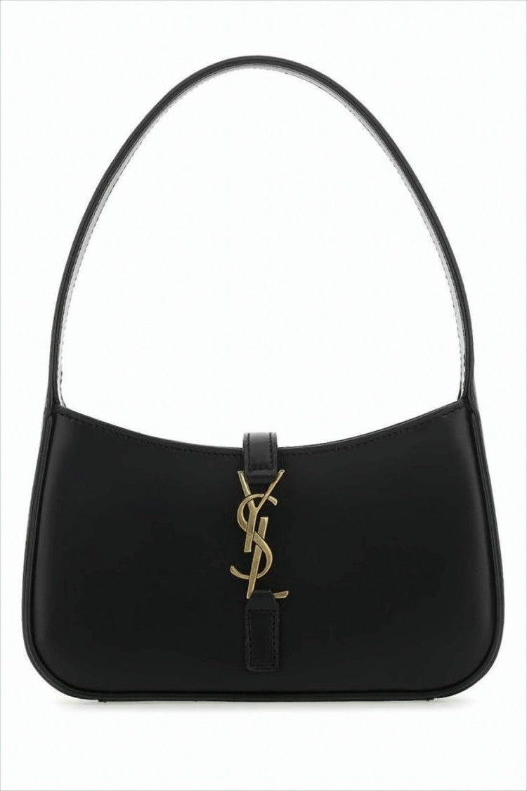 Refined Black Leather Shoulder Bag