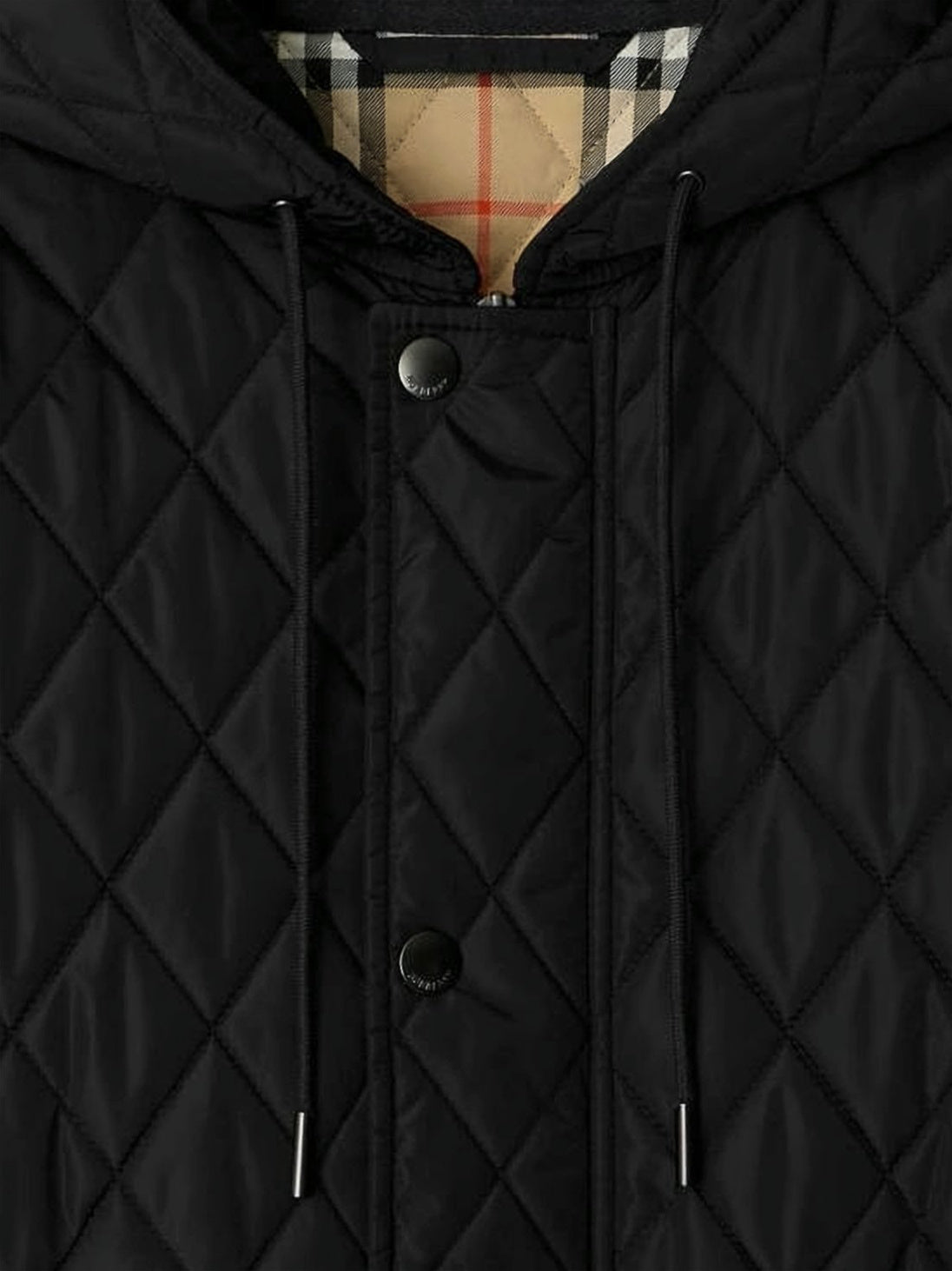 Quilted Casual Jacket with Hood and Checkered Lining