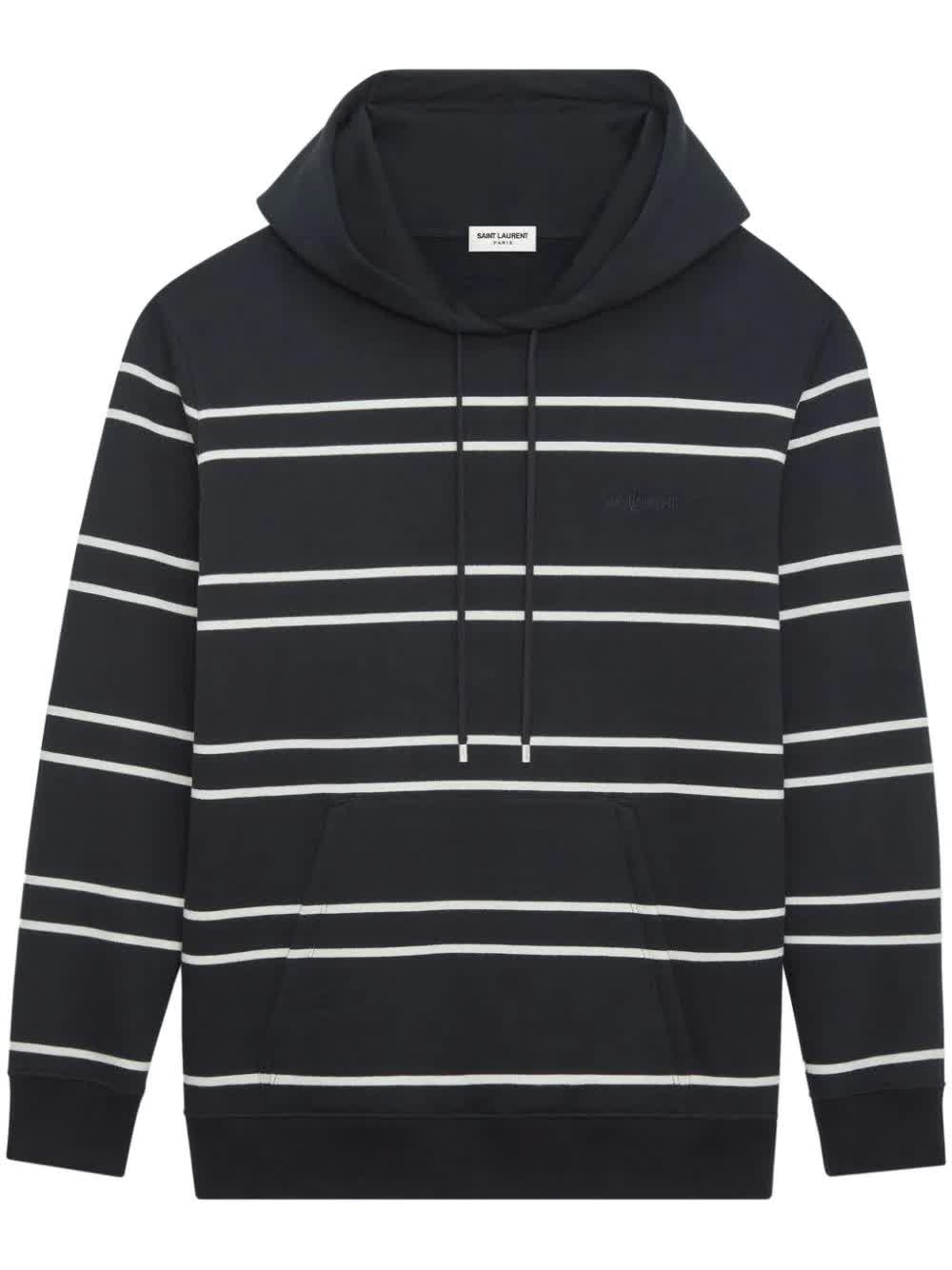 Black Hoodie Horizontal Stripe Hoodie