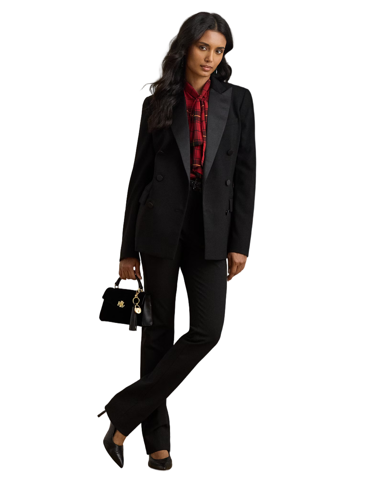 Double-Breasted Blazer With Satin Lapels