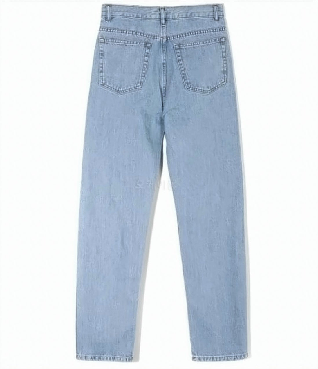 Light Blue Straight-Leg Denim Pants