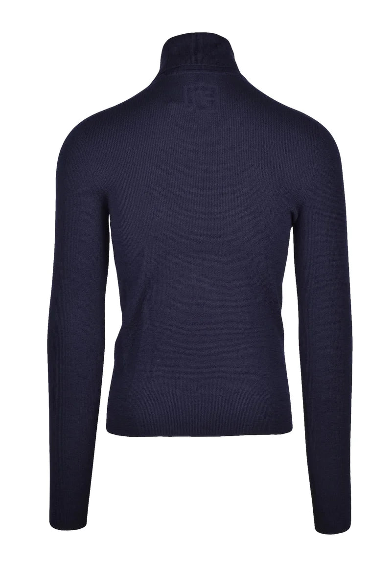 Merino Wool Turtleneck - Blue