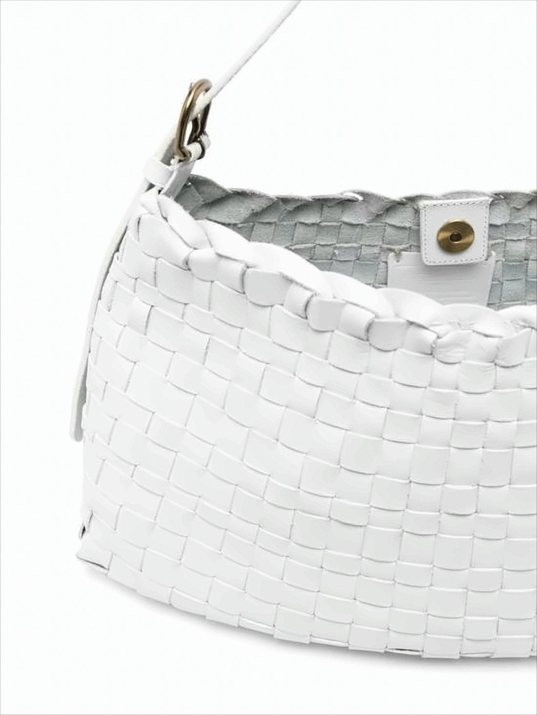 Buffalo Leather Woven Shoulder Bag