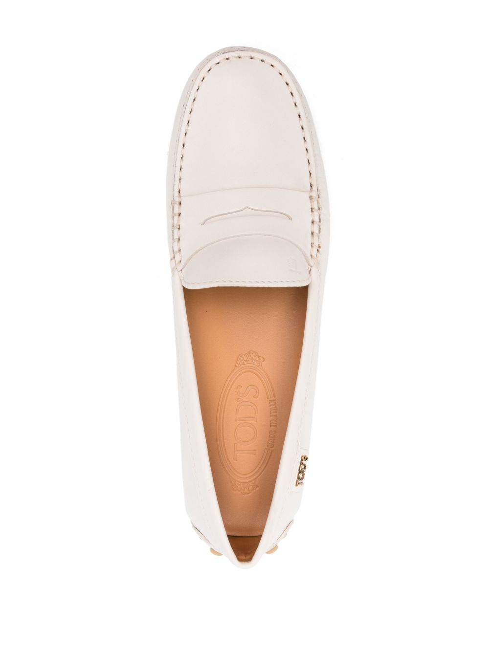 Calfskin Leather Flats with Pebbled Sole